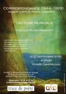 Lecture musicale, L&rsquo;Eclat d&rsquo;une passion, correspondance Camus Casarès