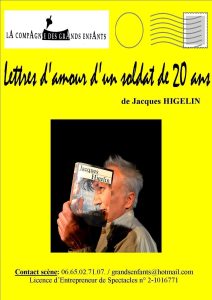 Affiche du spectacle Lettres d&rsquo;amour d&rsquo;un soldat de 20 ans
